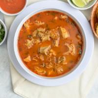 Menudo · Tripe style soup served with tortillas