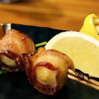 Charcoal Grilled Quail Egg Wrapped with Bacon · 