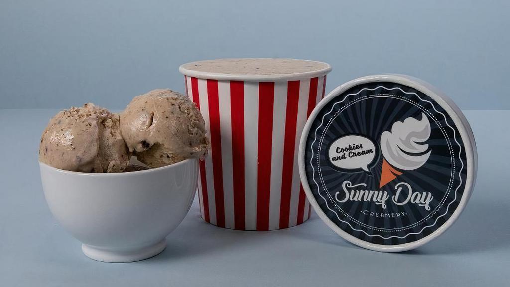 Sunny Day Cookies N’ Cream Ice Cream (Pint) · Every bite features fresh chocolate cookie chunks mixed with creamy vanilla ice cream.