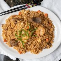 47. Creasian Fried Rice  · Fried​ rice with egg, bean sprout, carrot, cabbage, and onion in house sauce with choice of ...