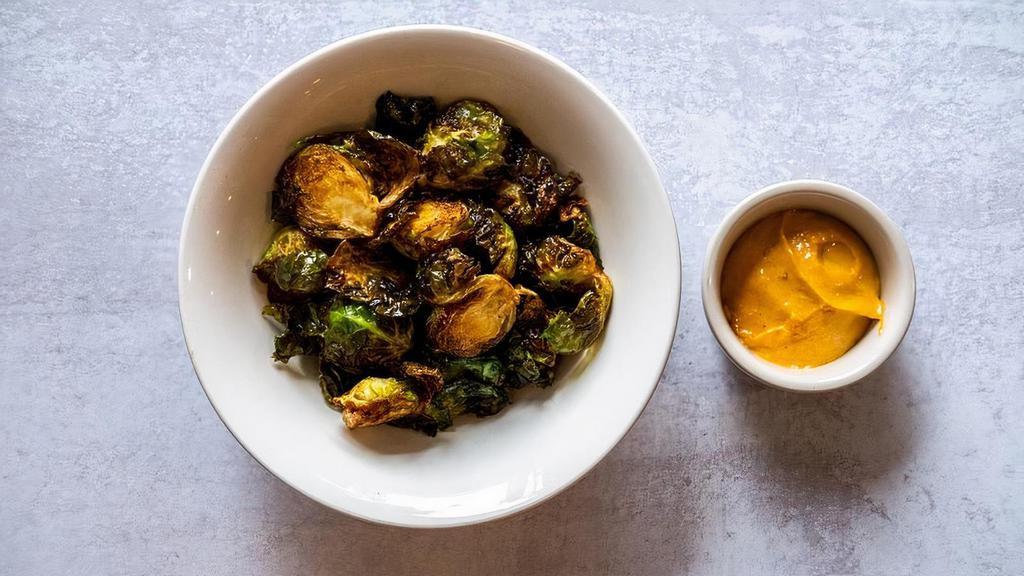 Crispy Brussels Sprouts · Brussels sprouts cooked in sustainably sourced palm oil, served with house-made chipotle aioli (contains eggs). Good for: gluten-free, paleo, keto, vegetarian, vegan (no aioli), whole30 (no aioli - honey).
