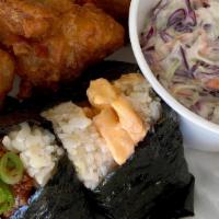 Kaarage and Wasabi Slaw Set w/ 3 Onigilly · Choose 3 ONIGILLY w/ chicken kaarage (Japanese fried chicken) and wasabi slaw