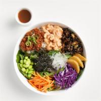 Rice Bowl · Choose 3 toppings. Partially-milled brown rice, organic mixed greens, wakame salad, red cabb...