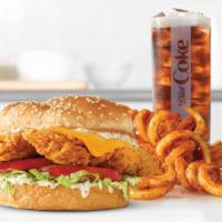 Chicken Cheddar Ranch · Two fried chicken tenders with cheddar cheese, shredded lettuce, tomato, and parmesan pepper...