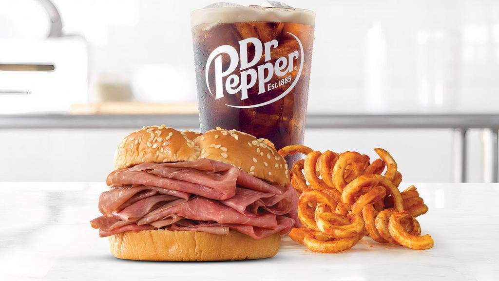 Classic Roast Beef · Thinly sliced roast beef on a toasted sesame seed bun. Served with Arby's or Horsey sauce. Visit arbys.com for nutritional and allergen information.