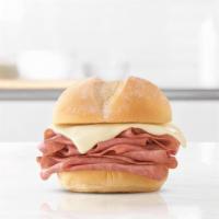 Roast Beef Slider · Thinly sliced roast beef and Swiss cheese on a warm slider style bun. Visit arbys. com for n...