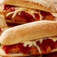 Chicken Tenders Parm · Fried chicken tenders with provolone cheese, ranch and marinara sauce.