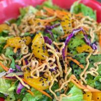 Napa Noodles House Salad · Vegetarian. Romaine lettuce, purple cabbage, shredded carrot, green onions, mandarin segment...