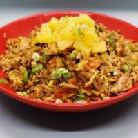 16. Da’kine Special Fried Rice · Gluten-free. Fried rice, pork belly, duck, roasted chicken, pineapple, scrambled egg, scalli...