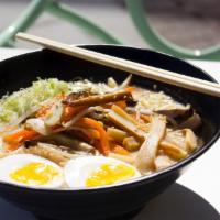 1. Iwanuma Veggie Ramen (Japan) · Vegetarian.  Gluten- Free. Kombu shiitake broth, ramen egg noodle, wok fried veggies, pickle...