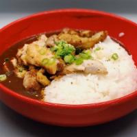 15. Japanese Curry · Housemade Japanese curry, roasted chicken, potato, carrots, sweet onion, edamame, green onio...
