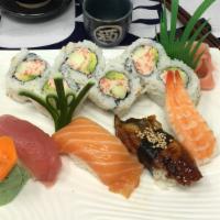 Sushi Combo · Cal roll and 8 pcs of nigiri.
