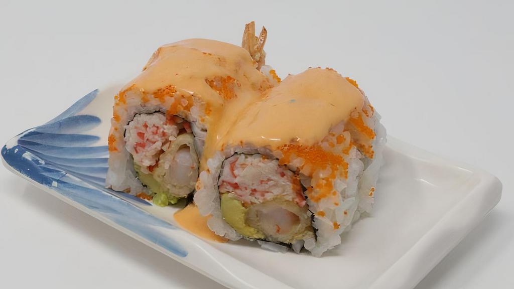 San Jose Roll (4 Pcs) · Masago/mayo crab,ebi tp,avocado.