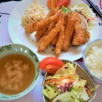 Seafood Combo · Deep fried combination of fish, shrimp, and fishcake.