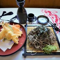Ten-Zaru Udon / Soba (Cold Noodle with Tempura) · 