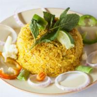 Vegetable Biriyani · Basmati rice cooked with vegetables and mild spices.