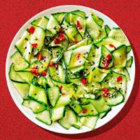 Cucumber Salad · Sliced cucumber with soy sauce and rice vinegar.