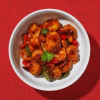 Kung Pao Shrimp · Spicy. Shrimp sautéed with chili pepper, zucchini, white onions, carrots, and roasted peanut...