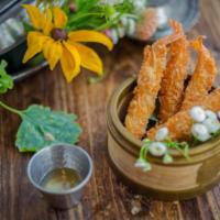 Shrimp tempura · Deep-fried shrimp tempura served with sweet and sour sauce
