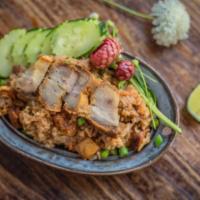 Kao Pad Kark Moo · Ultimate iThai fried rice with crispy pork belly
