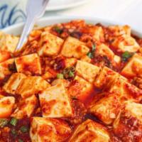 Mapo Tofu · Spicy. Tofu/Minced Pork/Scallion.