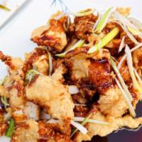 Fried Fish Fillet with Sweet & Sour Sauce · Fish Fillet/Scallion.