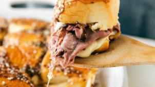 French Dip Sliders · 3 Tri-Tip Sliders Accompanied with House Made Au-Jus