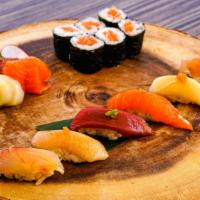 Toku Betsu Sushi combo · 6pcs sashimi, 6pcs nigiri,1 maki, no substitutions