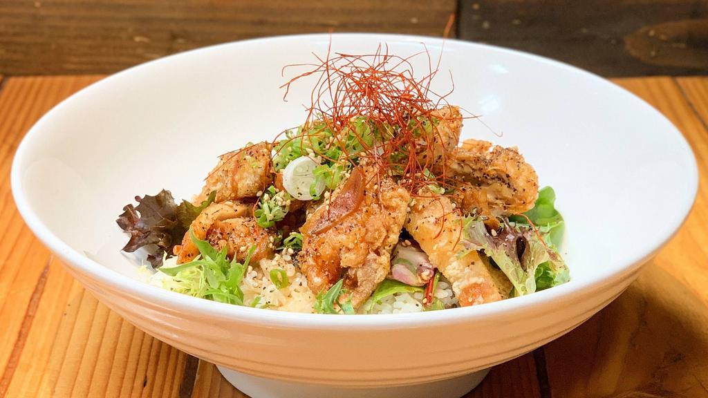 Black Pepper Chicken Bowl · Fried chicken with sweet soy sauce and black pepper