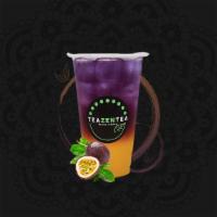 Sunset Passion · Passion fruit butterfly tea mixed with real fruits.