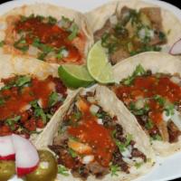 Soft Tacos
 · Choice of Meat, Onion, Cilantro, and Fresh Salsa