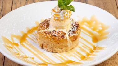 MEXICAN BREAD PUDDING · Our house made bread pudding is served warm and drizzled with caramel sauce, topped with ice cream and cinnamon whipped cream.