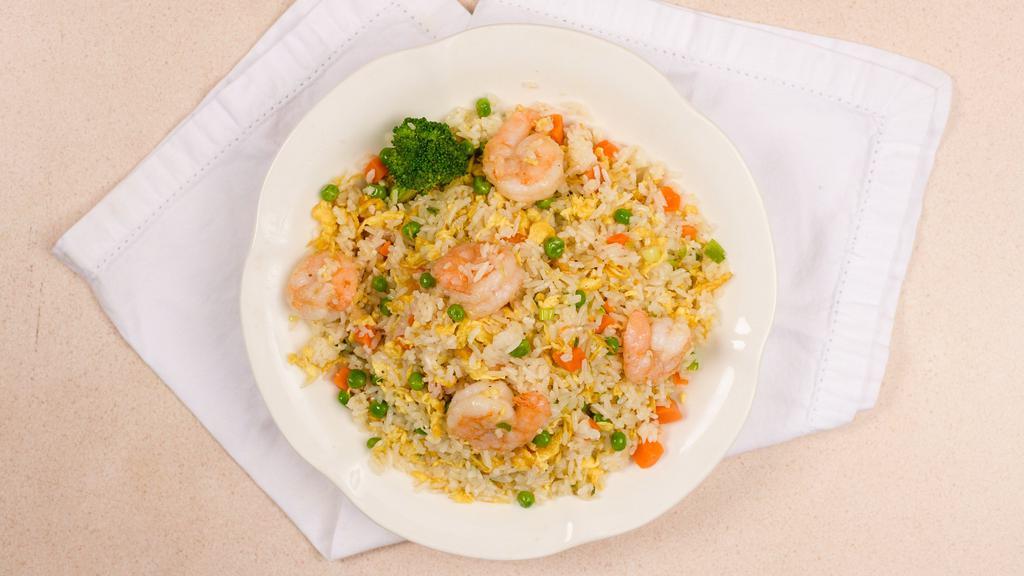 Shrimp Fried Rice or Chow Mein 蝦仁炒飯/炒麵 · 