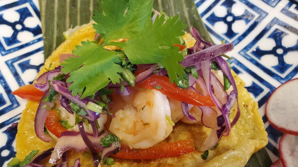 3  Shrimp Tacos  · Sautéed Shrimp, corn tortilla, guacamole, pico de gallo, salsa chipotle