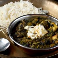 Saag Paneer · Most popular. Creamy minched spinach cooked in creamy sauce paneer cubes.