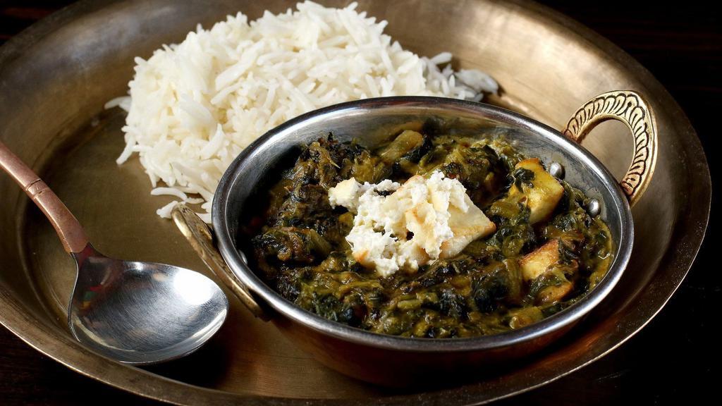 Saag Paneer · Most popular. Creamy minched spinach cooked in creamy sauce paneer cubes.