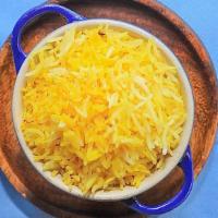 Saffron Rice · Basmati Rice with a little Spanish Saffron.
*Contains Dairy