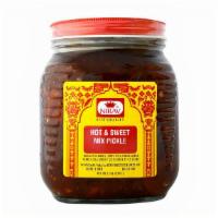 Nirav Hot & Sweet Mixed Pickle 32 oz  · 