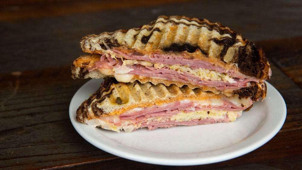 Classic Reuben · Served on marble rye with homemade Russian dressing, Swiss cheese and sauerkraut.
