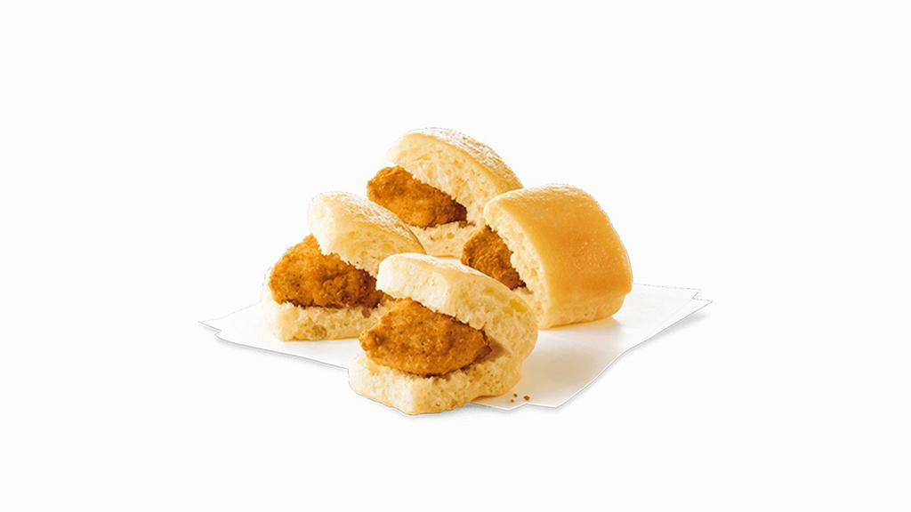 Chick-Fil-A Chick-N-Minis™ · Bite-sized Chick-fil-A® Nuggets nestled in warm, mini yeast rolls that are lightly brushed with a honey butter spread.