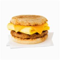 Sausage, Egg & Cheese Muffin · Savory pork sausage, freshly prepared eggs and American cheese served on a toasted multigrai...