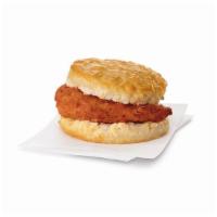 Spicy Chicken Biscuit · A breakfast portion of our boneless breast of chicken, seasoned with a spicy blend of pepper...