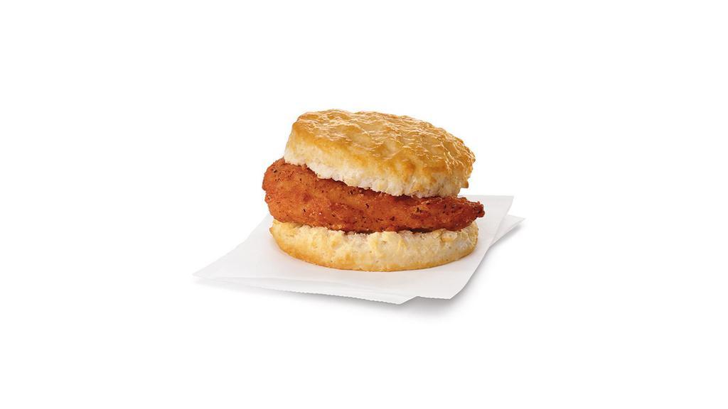 Spicy Chicken Biscuit · A breakfast portion of our boneless breast of chicken, seasoned with a spicy blend of peppers, freshly-breaded, pressure-cooked in 100% refined peanut oil and served on a buttermilk biscuit baked fresh at each Restaurant.