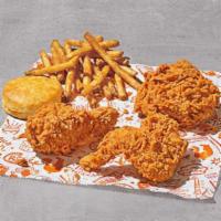 Chicken Dinner (3 Pcs) · Includes a choice of regular signature side and a biscuit.