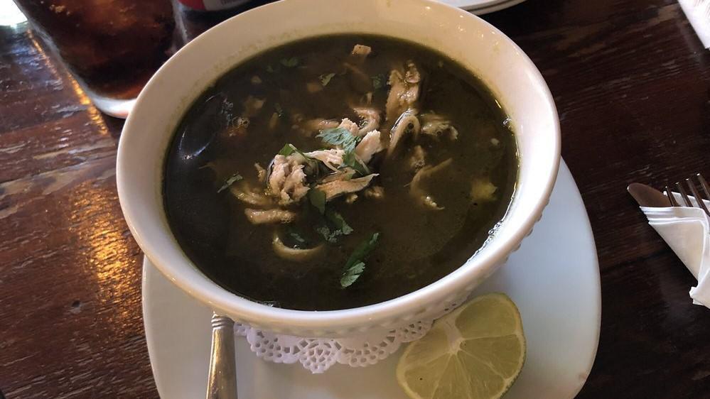 AGUADITO DE POLLO · (soup) cilantro chicken soup with vegetables and rice.