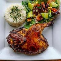 Mary's free range chicken marinated in spices and herbs roasted over open flame · Mary’s free range chicken marinated in spices and herbs roasted over open  flame. Served wit...