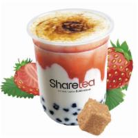 Brûlée Strawberry Fresh Milk with Pearl · Ice and Sweetness levels fixed