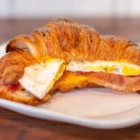 Croissant with Bacon, Egg and Cheese · 