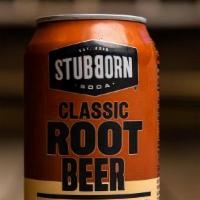 Stubborn Root Beer Soda Can · 