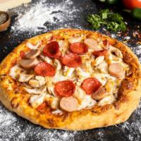 It's All Meat · Calling all meat-lovers with our peppery pepperoni, kickin' chicken, and sapid sausage pizza...